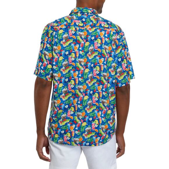 Tommy Bahama Veracruz Cay Happy Hour Shirt Blue Floral Cocktail Mens Large - Picture 10 of 10